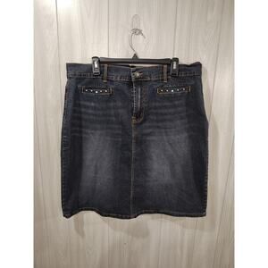 Women's Denim Skirt Rhinestones Studded Festival Size 22 Zenan Jeans Night Out